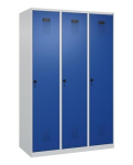 Garderobenschrank, Abteile lichtgrau, RAL 7035/enzianblau, 5010 Bodengleiter 1200 C+P Evolo PLUS