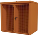 Container for gas cylinders with roof WxDxH 2425x1610x2265 partition wall Bauer