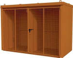 Container for gas cylinders with roof WxDxH 3120x1610x2295 partition wall, Bauer
