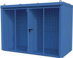 Container for gas cylinders with roof WxDxH 3120x1610x2295 partition wall Bauer