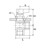 Hoek mini kogelkraan G IG, DN PN -0,99 Verchroomd messing
