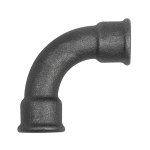 Bogen 90° lang Nr.2, Rp Temperguss schwarz