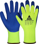 Handschuhe, Winter, Polyacryl teilbeschichtet Latex gelb/blau Snow Master