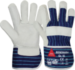 Handschuhe, Innenhandverstärkung Rindnarbenleder, natur/blau BREMERHAVEN-V