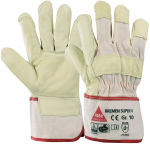 Handschuhe, Innenhandverstärkung Rindnarbenleder grün/beige Bremen-Super V