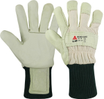 Handschuhe, Strickbund & Pulsschutz Rindnarbenleder natur/grün Bremen-Super SB