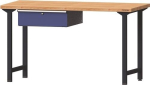 Werkbank 1 Schubl. BxTxH Buche massiv anthrazitgrau taubenblau NCS, Tecwerk