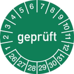 Mehrjahresprüfplakette Folie Ø, Beutel a 100 Stück geprüft 2026 - 2031