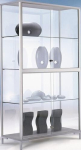 Glasvitrine H1860xB1500xT400, Alu silber metallic BST Systeme