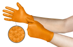 Einweghandschuh im Spenderkarton Nitril, puderfrei, anthrazit Ansell Microflex 93-256 Mega Texture S