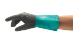 Handschuhe Nitril Chemikalienschutz L=300 grau/grün Ansell Alpha-Tec 58-270 PRO