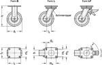 Schwerlastrollen 22892-125-K-LF-H-ST