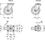 Transportrollen 22894-100-G-L-L-NI Edelstahl